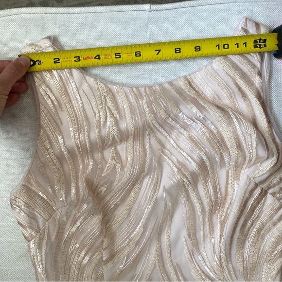 Vintage Peach Beaded Sleeveless Cocktail Dress 2 - Picture 4 of 14